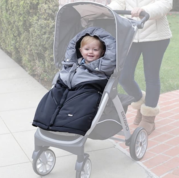 Chicco Universal Baby Stroller Sleeping Bag Footmuff Black Gray Winter Cozy - Picture 1 of 14